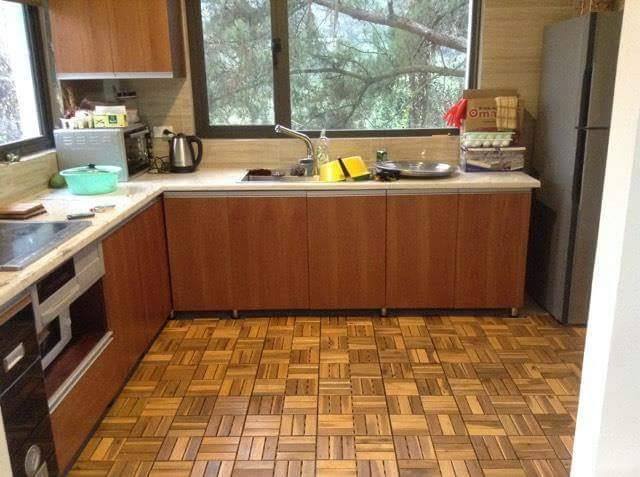 Плитка на полу в кухне
