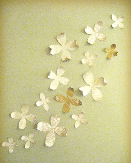 Объемные цветы из бумаги на стену